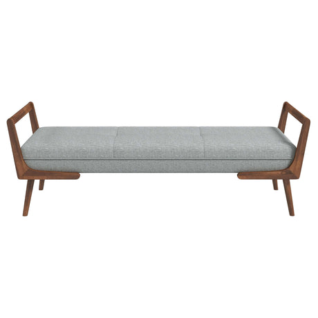 Cora Mid Century Modern Grey Fabric Bench by Ashcroft Furniture at Eve Furniture