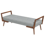 Cora Mid Century Modern Grey Fabric Bench by Ashcroft Furniture at Eve Furniture