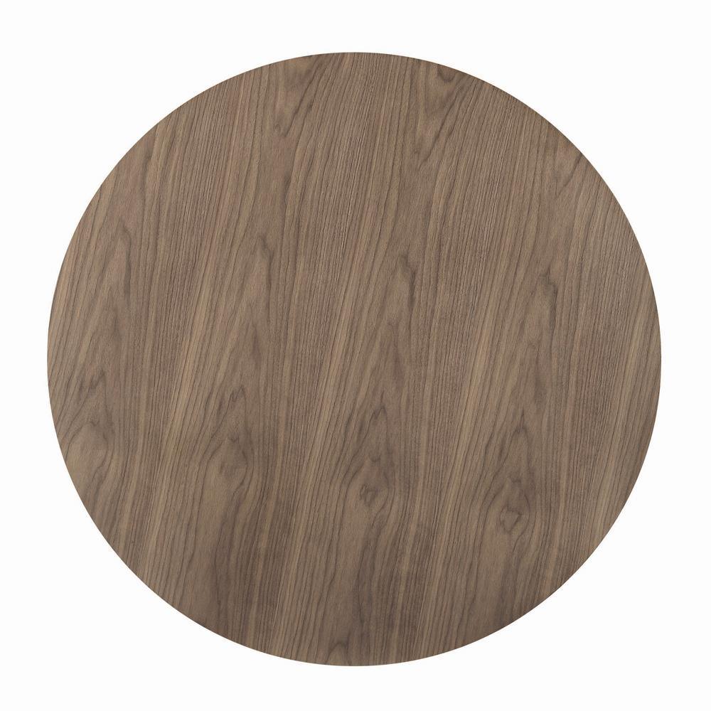 Cora Walnut and Black Round Dining Table by Coaster at Eve Furniture