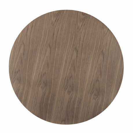 Cora Walnut and Black Round Dining Table by Coaster at Eve Furniture