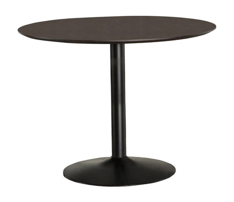 Cora Walnut and Black Round Dining Table by Coaster at Eve Furniture