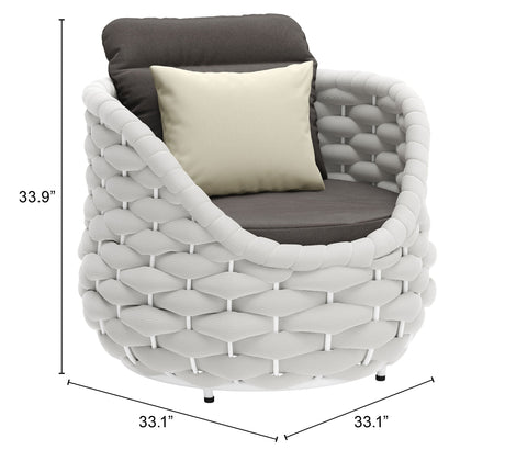 Coral Gray Reef Outdoor Accent Chair by Zuomod at Eve Furniture