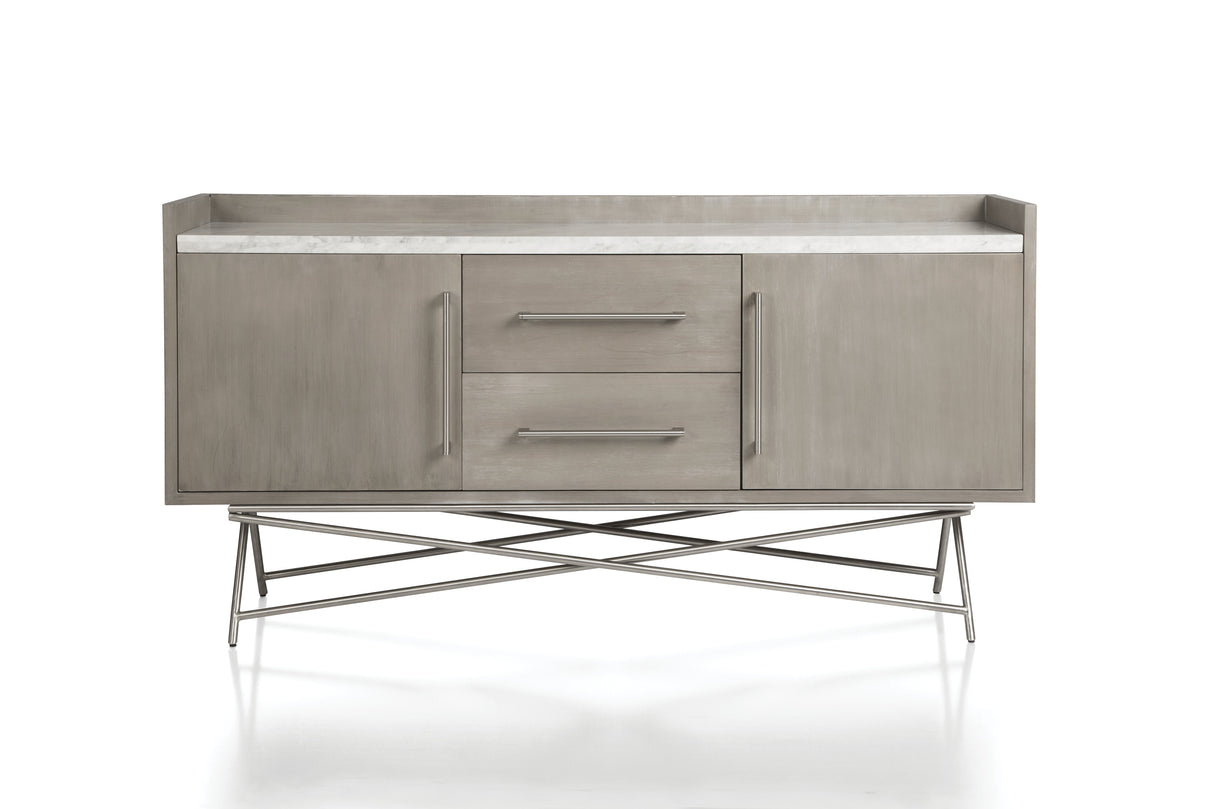 Coral Marble Top Rectangular Sideboard in Antique Grey by Modus Furniture at Eve Furniture