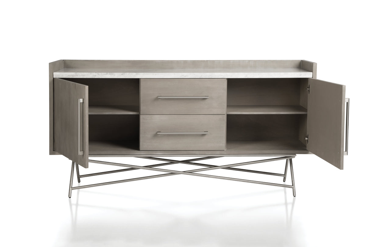 Coral Marble Top Rectangular Sideboard in Antique Grey by Modus Furniture at Eve Furniture