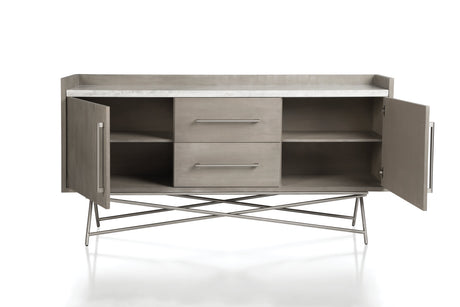 Coral Marble Top Rectangular Sideboard in Antique Grey by Modus Furniture at Eve Furniture