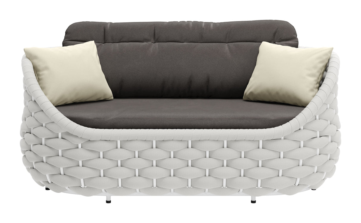 Coral Reef Gray Outdoor Loveseat by Zuomod at Eve Furniture
