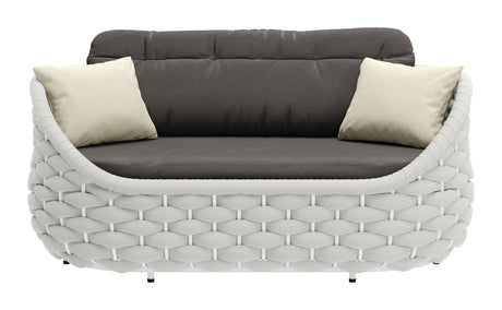 Coral Reef Gray Outdoor Loveseat by Zuomod at Eve Furniture