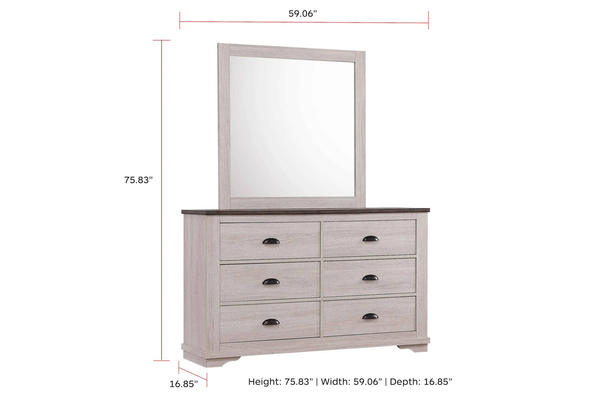 Coralee Chalk and Gray Bedroom Mirror (Mirror Only) by Crown Mark at Eve Furniture