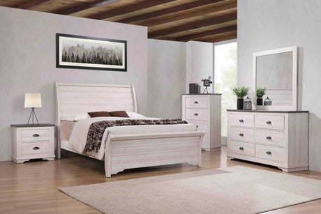 Coralee Chalk and Gray King Sleigh Bed by Crown Mark at Eve Furniture