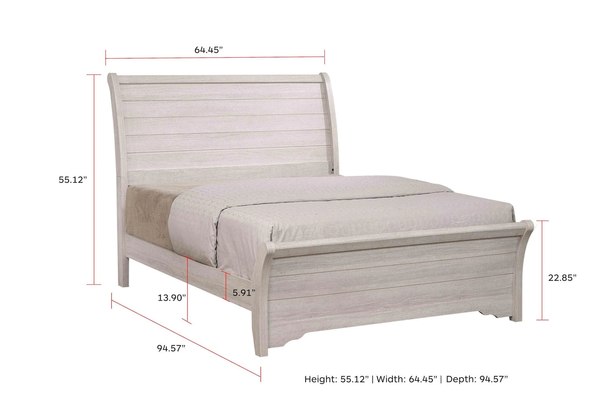 Coralee Chalk and Gray King Sleigh Bed by Crown Mark at Eve Furniture