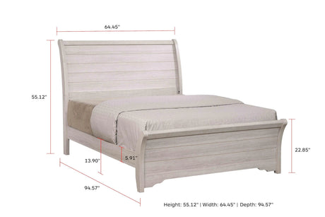 Coralee Chalk and Gray King Sleigh Bed by Crown Mark at Eve Furniture