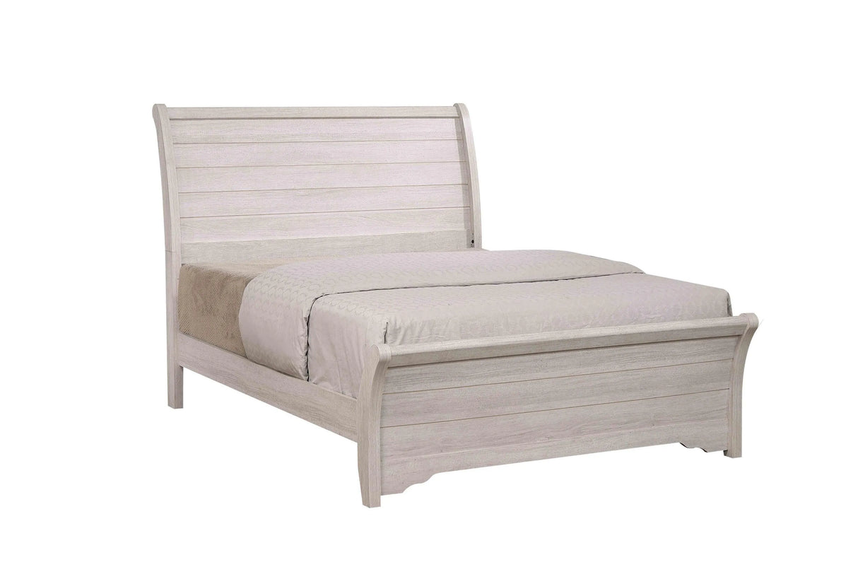 Coralee Chalk and Gray King Sleigh Bed by Crown Mark at Eve Furniture