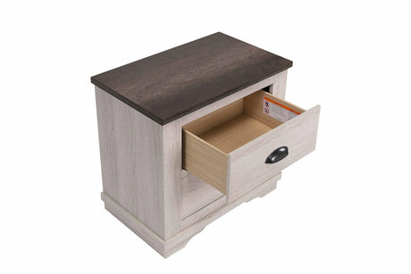 Coralee Chalk and Gray Nightstand by Crown Mark at Eve Furniture