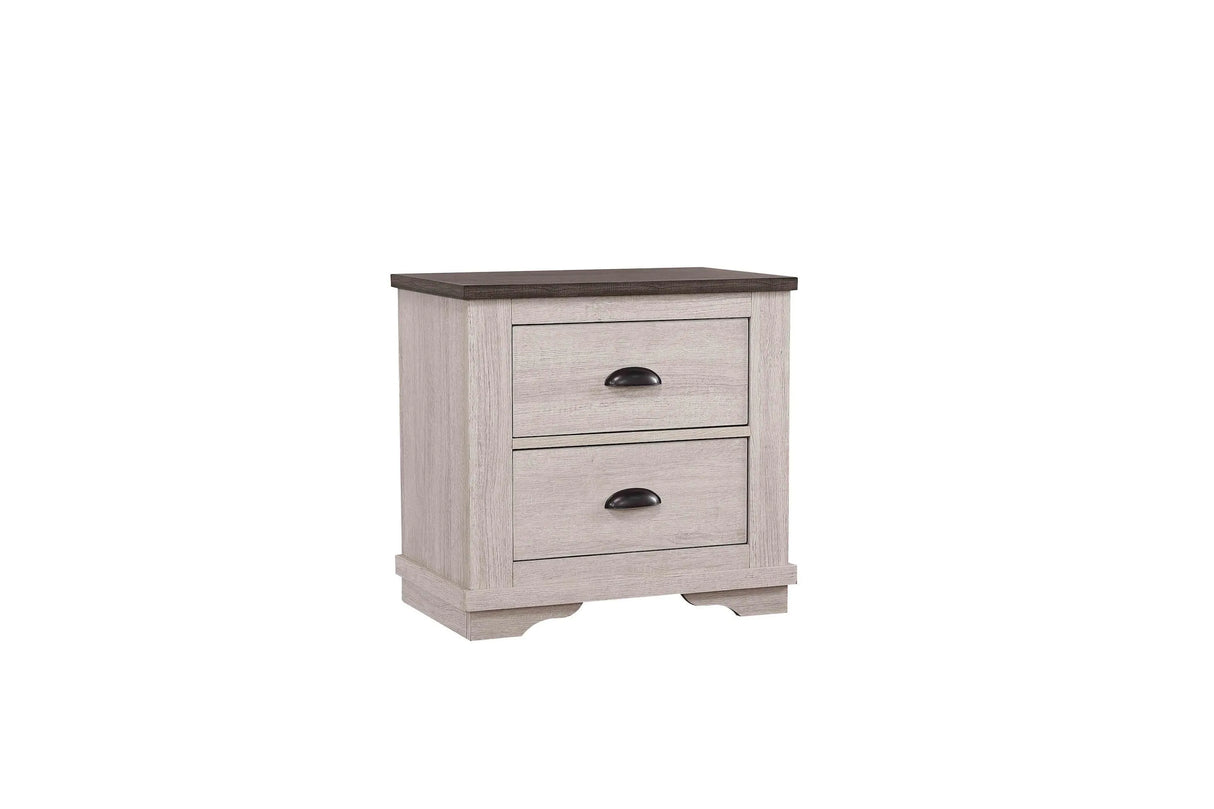 Coralee Chalk and Gray Nightstand by Crown Mark at Eve Furniture