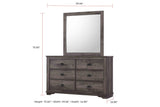 Coralee Gray Bedroom Mirror (Mirror Only) by Crown Mark at Eve Furniture
