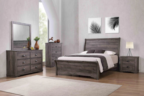 Coralee Gray King Sleigh Bed by Crown Mark at Eve Furniture