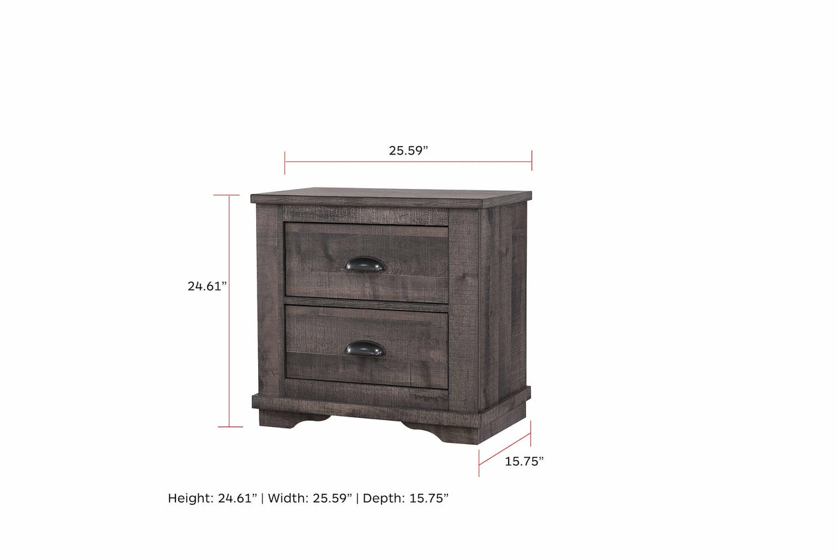 Coralee Gray Nightstand by Crown Mark at Eve Furniture