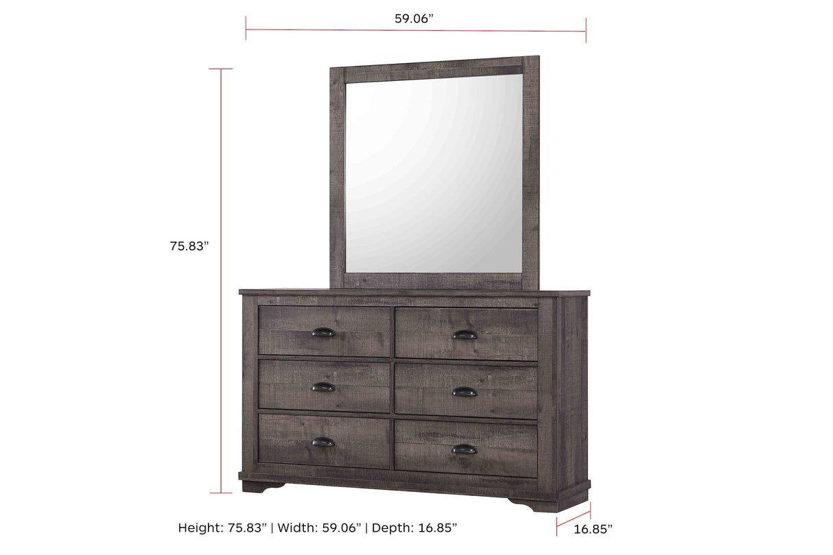 Coralee Gray Sleigh Bedroom Set by Crown Mark at Eve Furniture