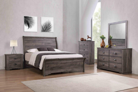 Coralee Gray Sleigh Bedroom Set by Crown Mark at Eve Furniture