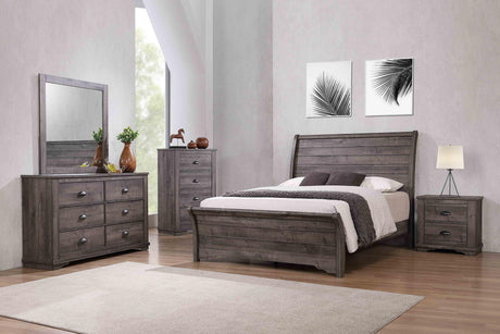 Coralee Gray Queen Sleigh Bed by Crown Mark at Eve Furniture