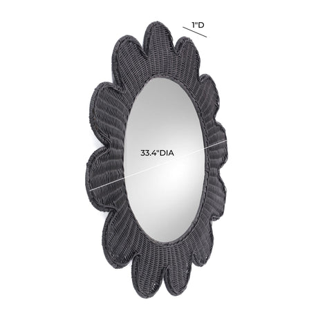 Coralie Rattan Round Mirror by TOV Furniture at Eve Furniture