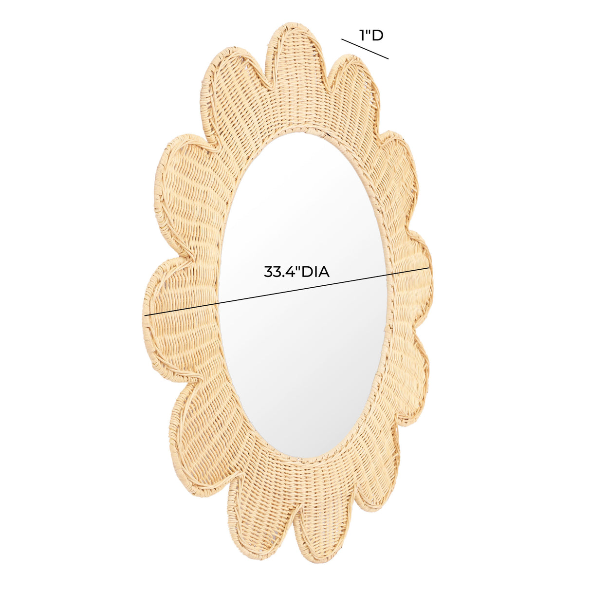 Coralie Rattan Round Mirror by TOV Furniture at Eve Furniture