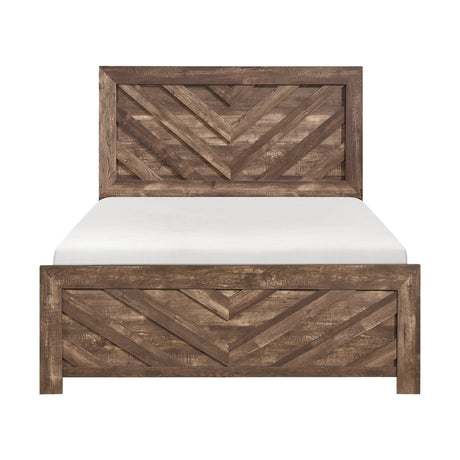 Corbin Brown Crossbuck Eastern King Panel Bed by Homelegance at Eve Furniture
