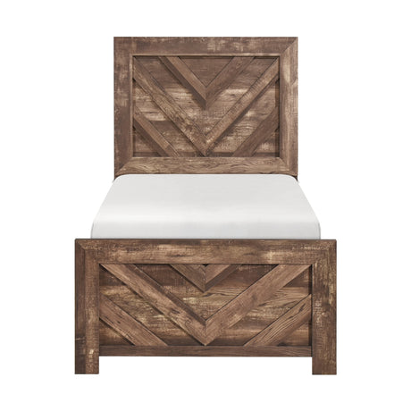 Corbin Brown Crossbuck Panel Youth Bedroom Set by Homelegance at Eve Furniture