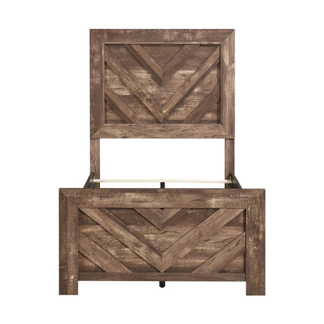 Corbin Brown Crossbuck Twin Panel Bed by Homelegance at Eve Furniture