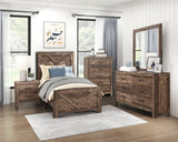 Corbin Brown Crossbuck Twin Panel Bed by Homelegance at Eve Furniture