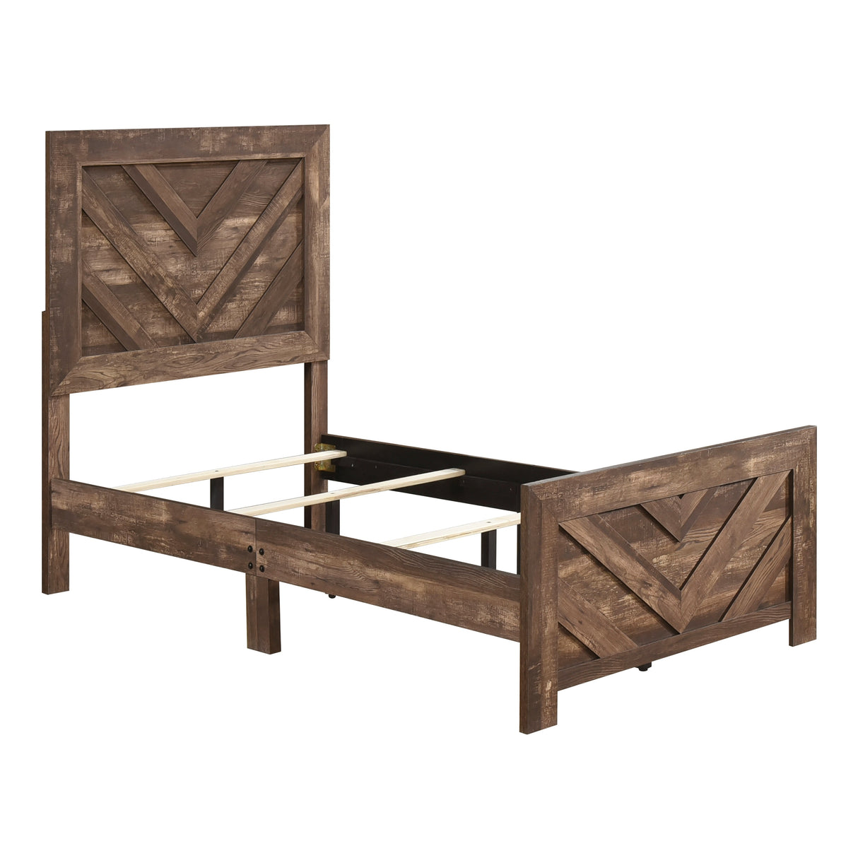 Corbin Brown Crossbuck Twin Panel Bed by Homelegance at Eve Furniture