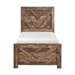 Corbin Brown Crossbuck Twin Panel Bed by Homelegance at Eve Furniture