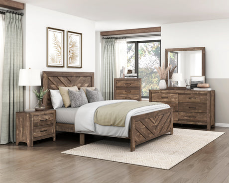 Corbin Brown Crossbuck Full Panel Bed by Homelegance at Eve Furniture