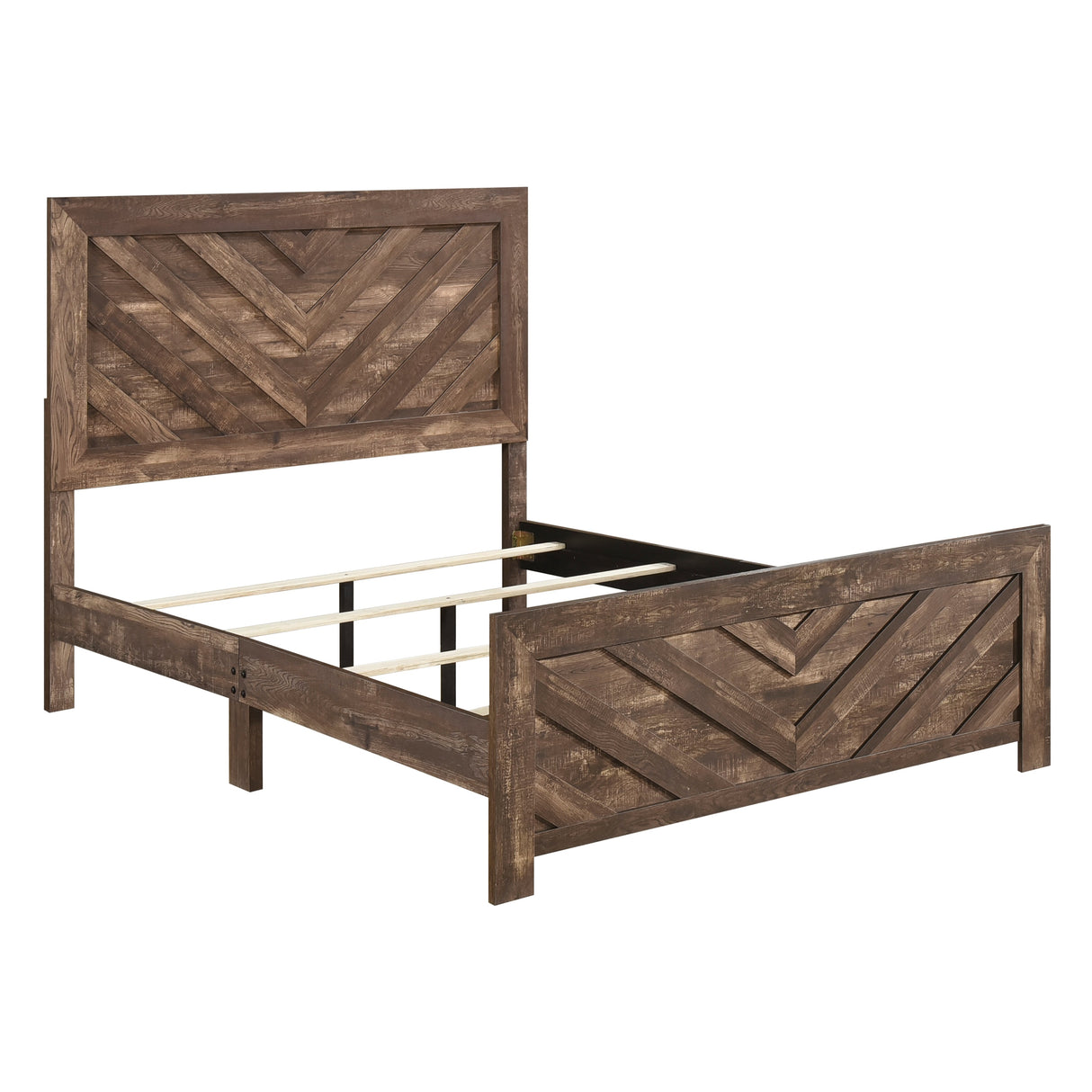 Corbin Brown Crossbuck Queen Panel Bed by Homelegance at Eve Furniture