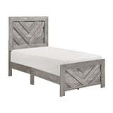 Corbin Gray Crossbuck Twin Panel Bed by Homelegance at Eve Furniture