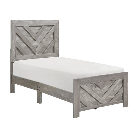 Corbin Gray Crossbuck Twin Panel Bed by Homelegance at Eve Furniture