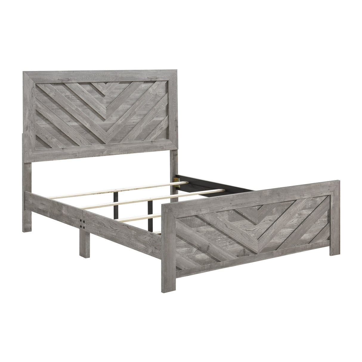 Corbin Gray Crossbuck Eastern King Panel Bed by Homelegance at Eve Furniture
