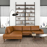 Corbin Left-Facing Tan Leather Sectional Sofa by Ashcroft Furniture at Eve Furniture