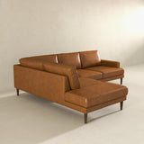 Corbin Left-Facing Tan Leather Sectional Sofa by Ashcroft Furniture at Eve Furniture