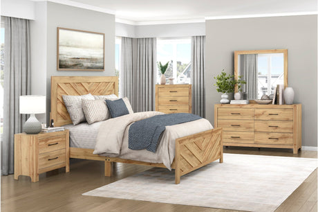 Corbin Natural Crossbuck Bedroom Set by Homelegance at Eve Furniture