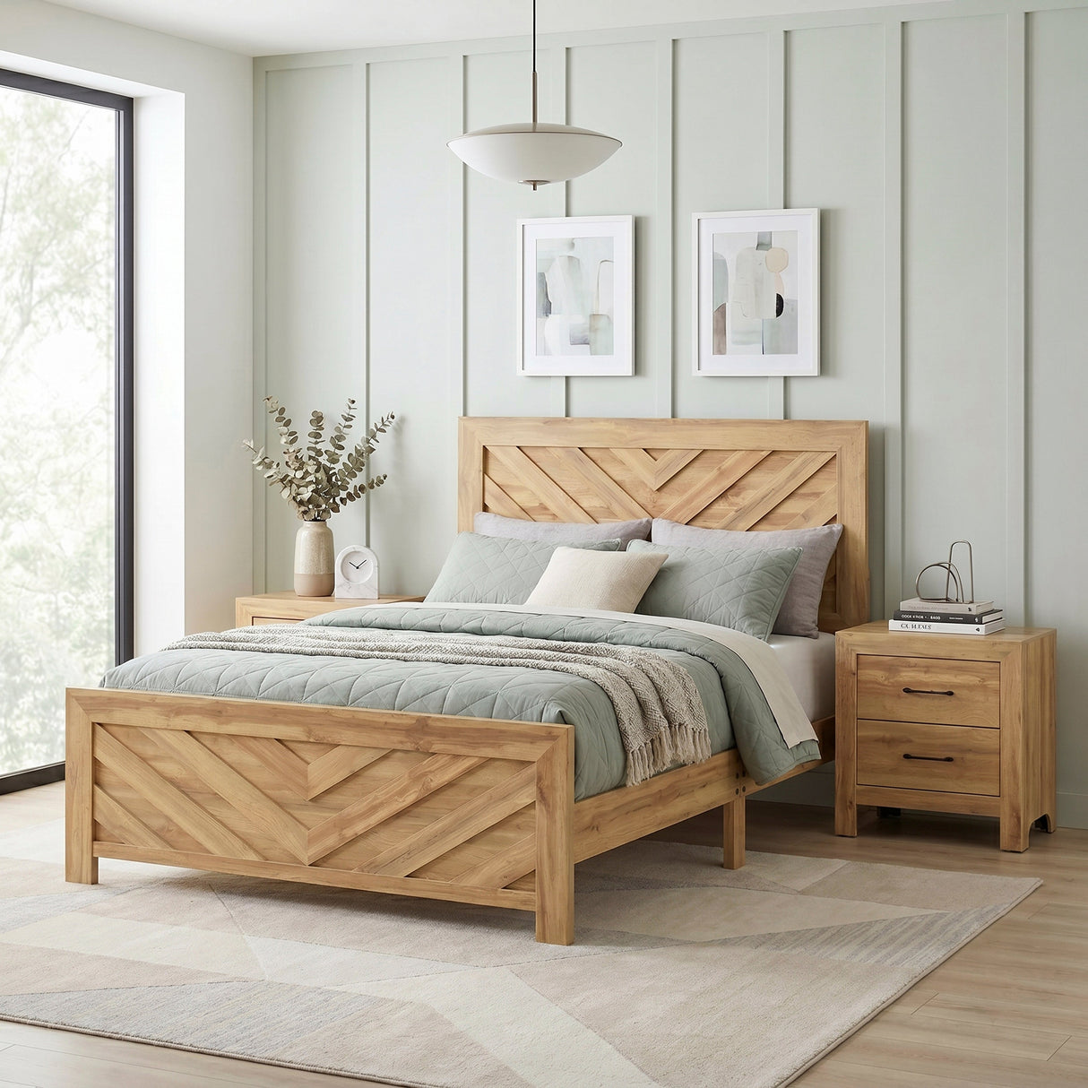 Corbin Natural Crossbuck Eastern King Bed by Homelegance at Eve Furniture