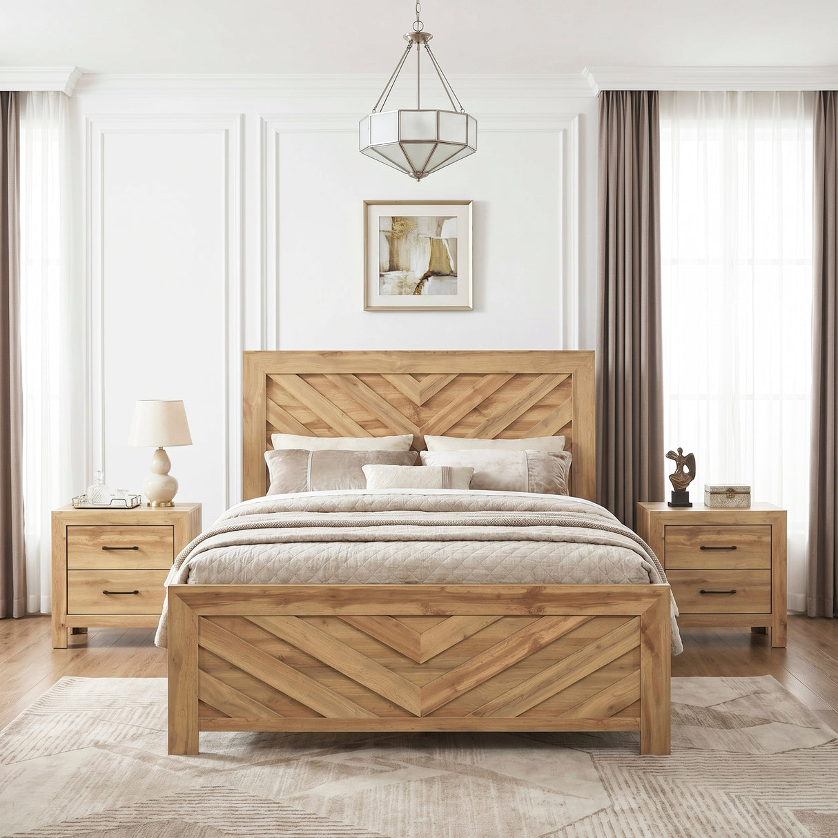 Corbin Natural Crossbuck Full Bed by Homelegance at Eve Furniture