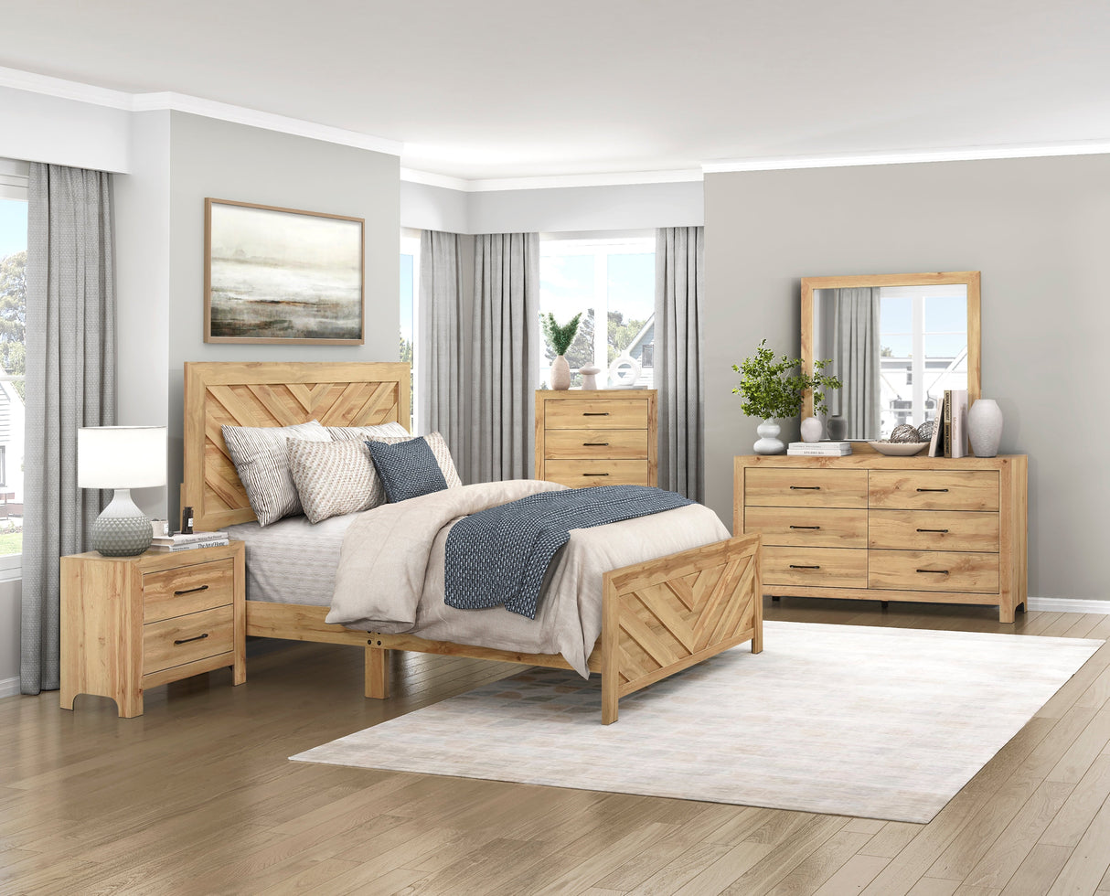 Corbin Natural Crossbuck Queen Bed by Homelegance at Eve Furniture