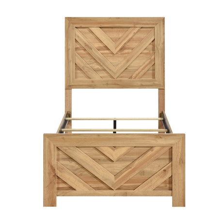 Corbin Natural Crossbuck Twin Bed by Homelegance at Eve Furniture