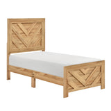 Corbin Natural Crossbuck Twin Bed by Homelegance at Eve Furniture