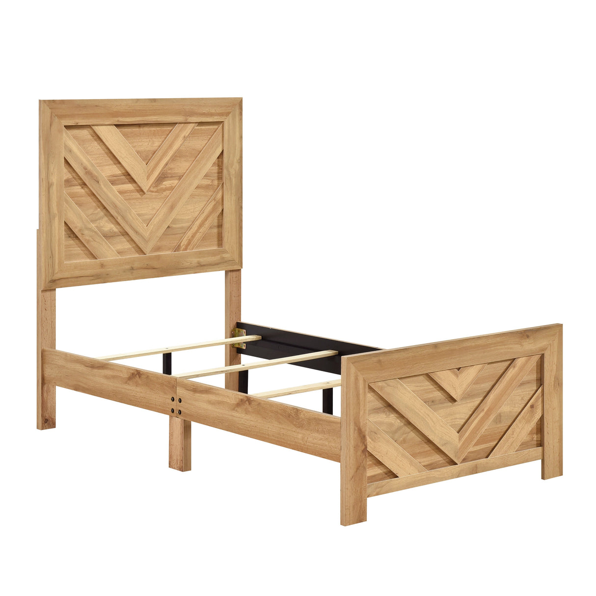 Corbin Natural Crossbuck Twin Bed by Homelegance at Eve Furniture