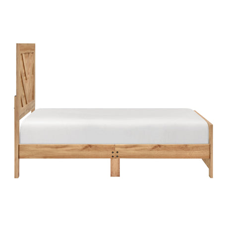 Corbin Natural Crossbuck Twin Bed by Homelegance at Eve Furniture