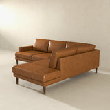 Corbin Right-Facing Tan Leather Sectional Sofa by Ashcroft Furniture at Eve Furniture