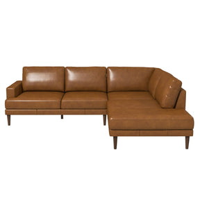 Corbin Right-Facing Tan Leather Sectional Sofa by Ashcroft Furniture at Eve Furniture