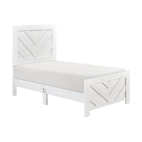Corbin White Crossbuck Twin Panel Bed by Homelegance at Eve Furniture